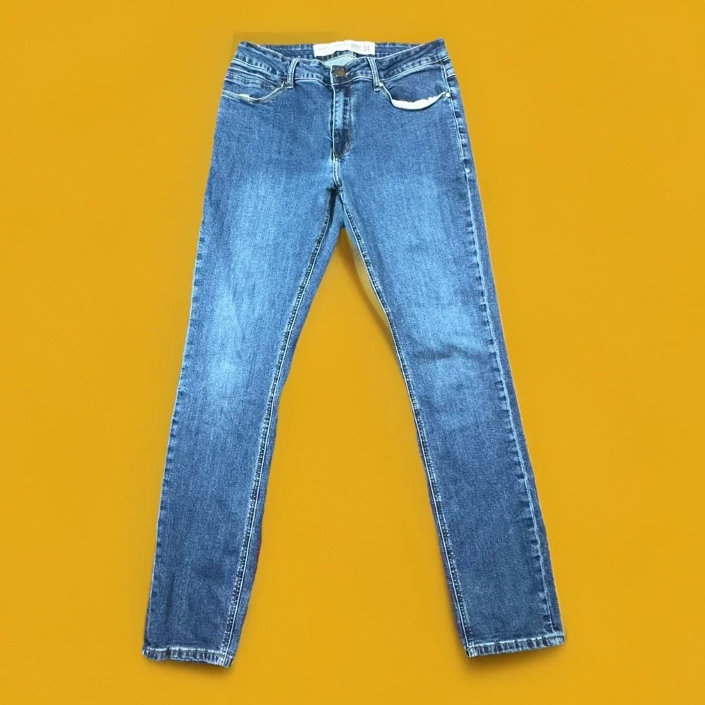 Barbell Apparel Jeans Men's Fit 32x33 Straight Blue Stretch Denim 5 Pocket Jeans